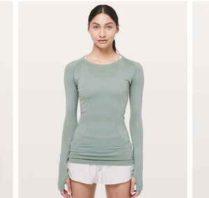 lululemon athletica Pastel Green/Palm Court Long Sleeve Swiftly Tech 2.0 Size 8